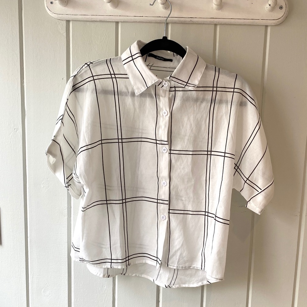Zaful Cropped Button Down
